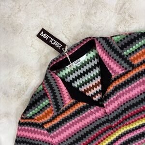 Mr. Turk Chevron striped polo in multicolor - L nwt